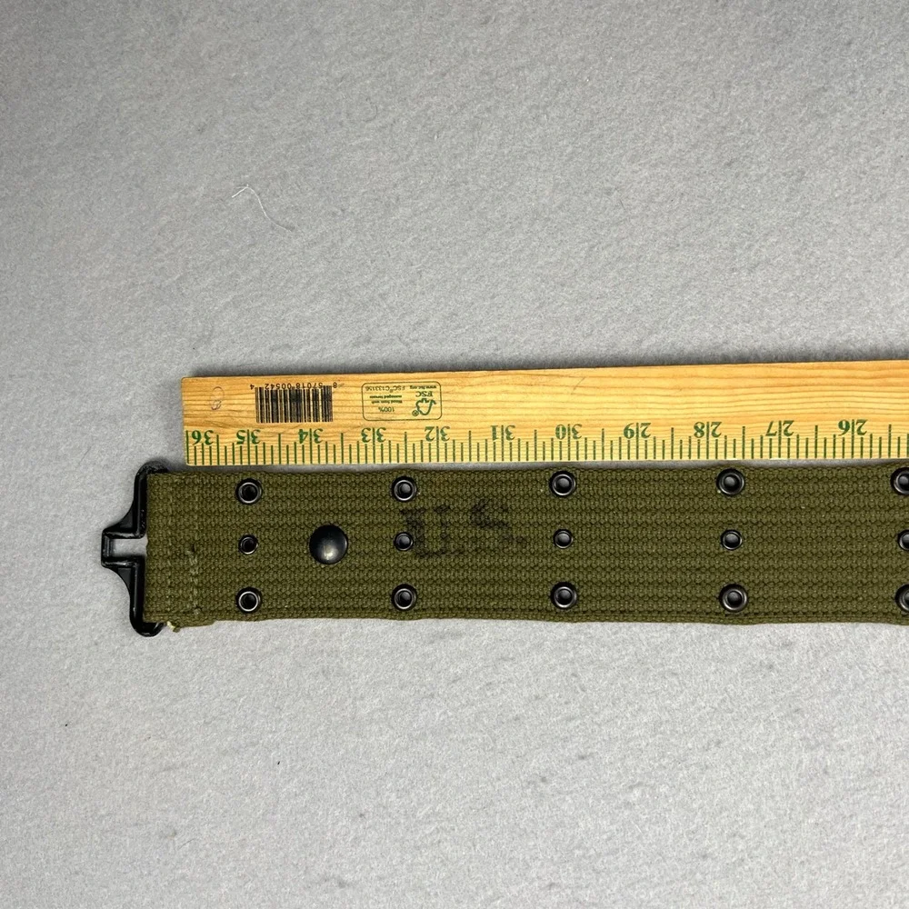 US Military WW1 Pistol Belt Mens 36 Olive Green Canvas Tactical Utility Vintage